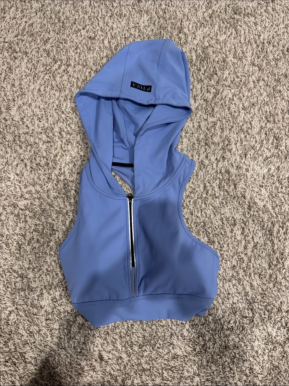 P’tula hybrid hooded zip-up bra racer back
